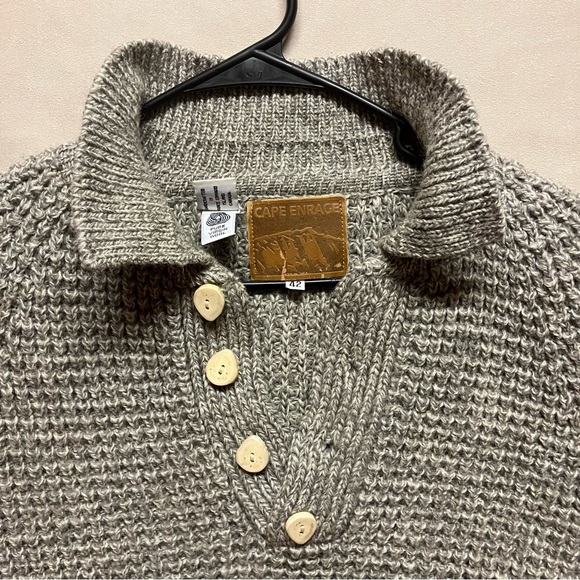 Cape Enrage Mens Wool Chunky Henley Fisherman Sweater Canada 42/100% Wool/Canada - Picture 3 of 6
